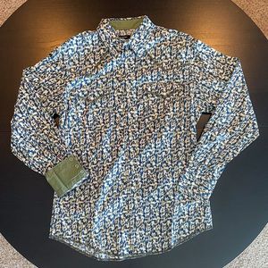 🤎Tin Haul Mens Medium Western Camo Long Sleeve Pearl Snap